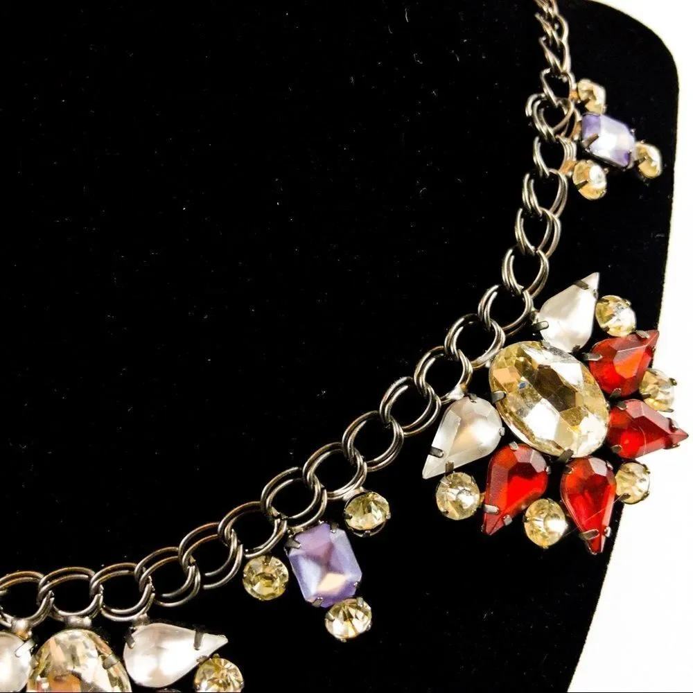 Red, White & Blue Rhinestone Necklace